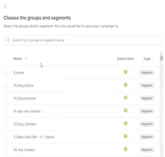 Segment Selection Interface